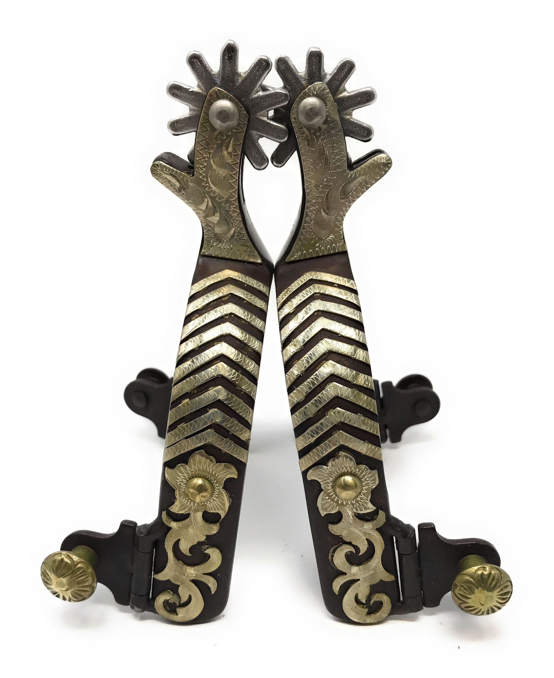 AJ Tack Men's Silver Floral Bars Spurs