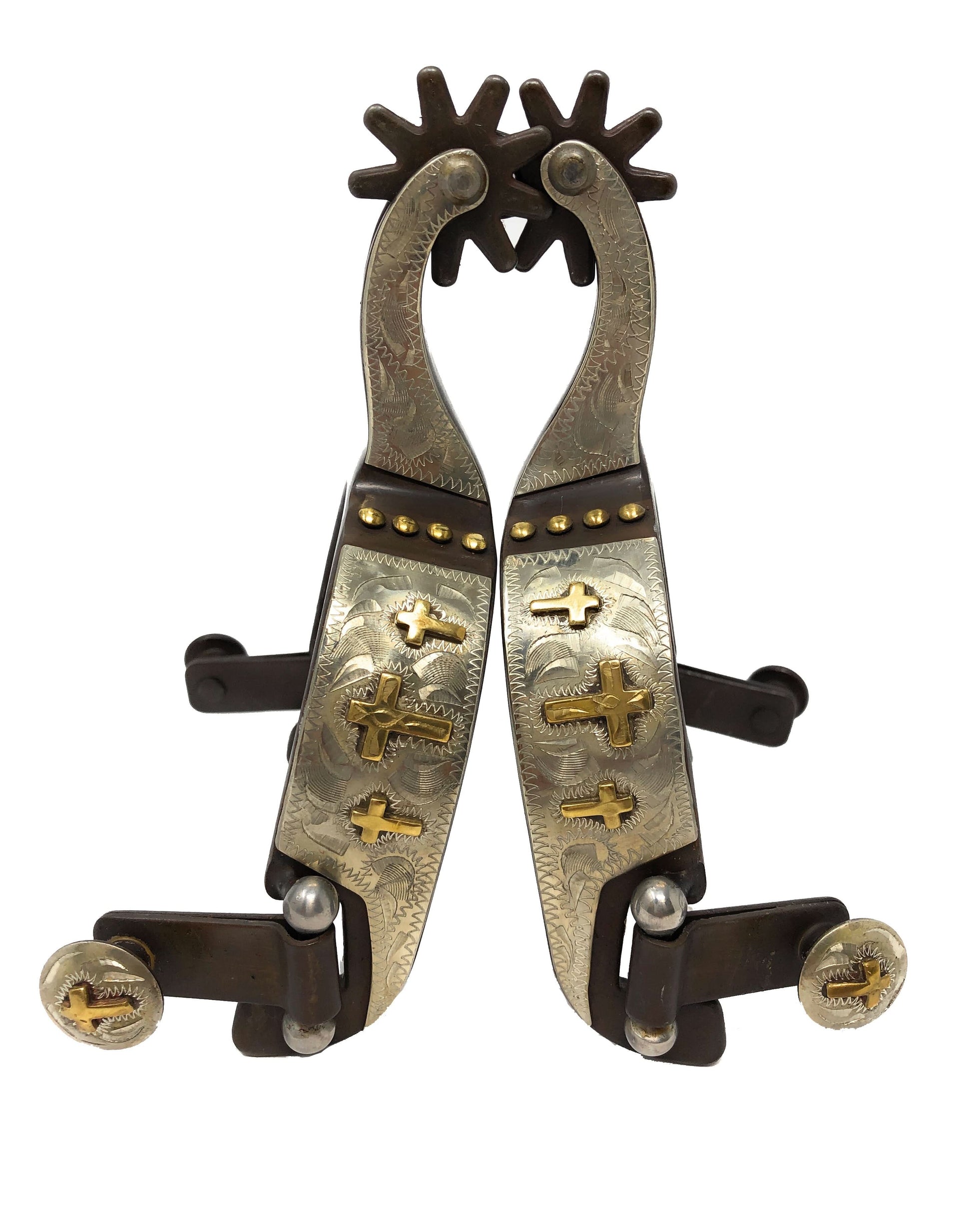 AJ Tack Triple Cross Antique Brown Spur