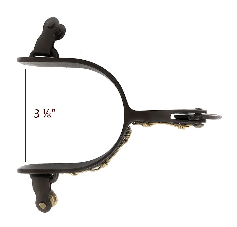 AJ Tack Men's Antique Brown Longhorn and Barbwire Spurs