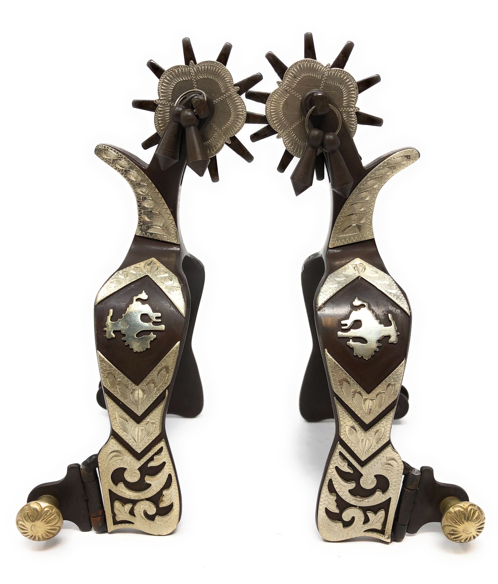 AJ Tack Men's Bucking Bronc Engraved Spurs