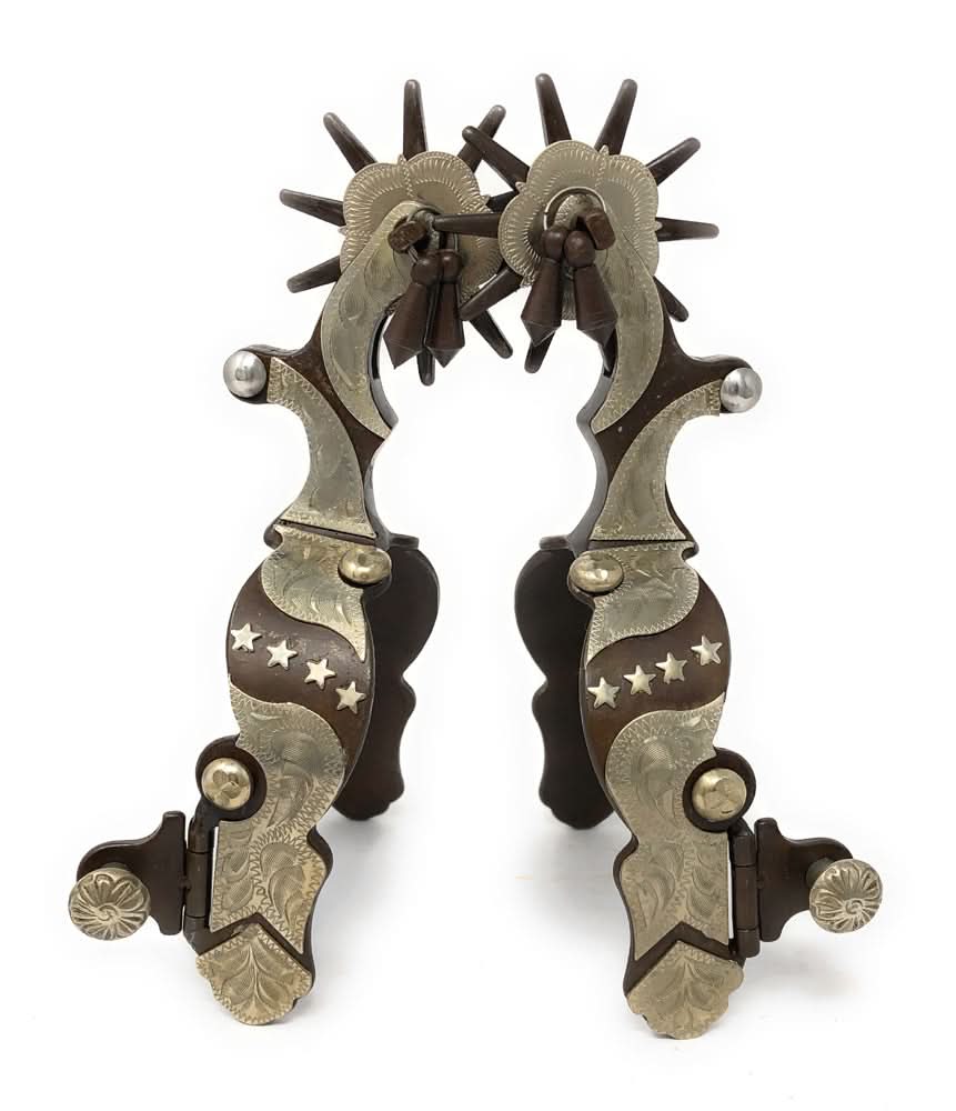 AJ Tack Men's Antique Brown Stars Western Spurs