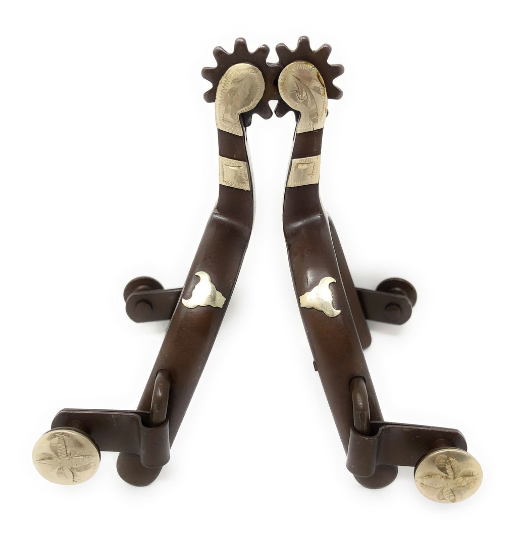 AJ Tack Youth Antique Brown Steer Head Spurs
