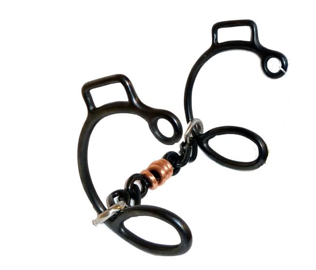 AJ Tack Sweet Iron Six Three Piece Copper Dog Bone Chain Gag Bit