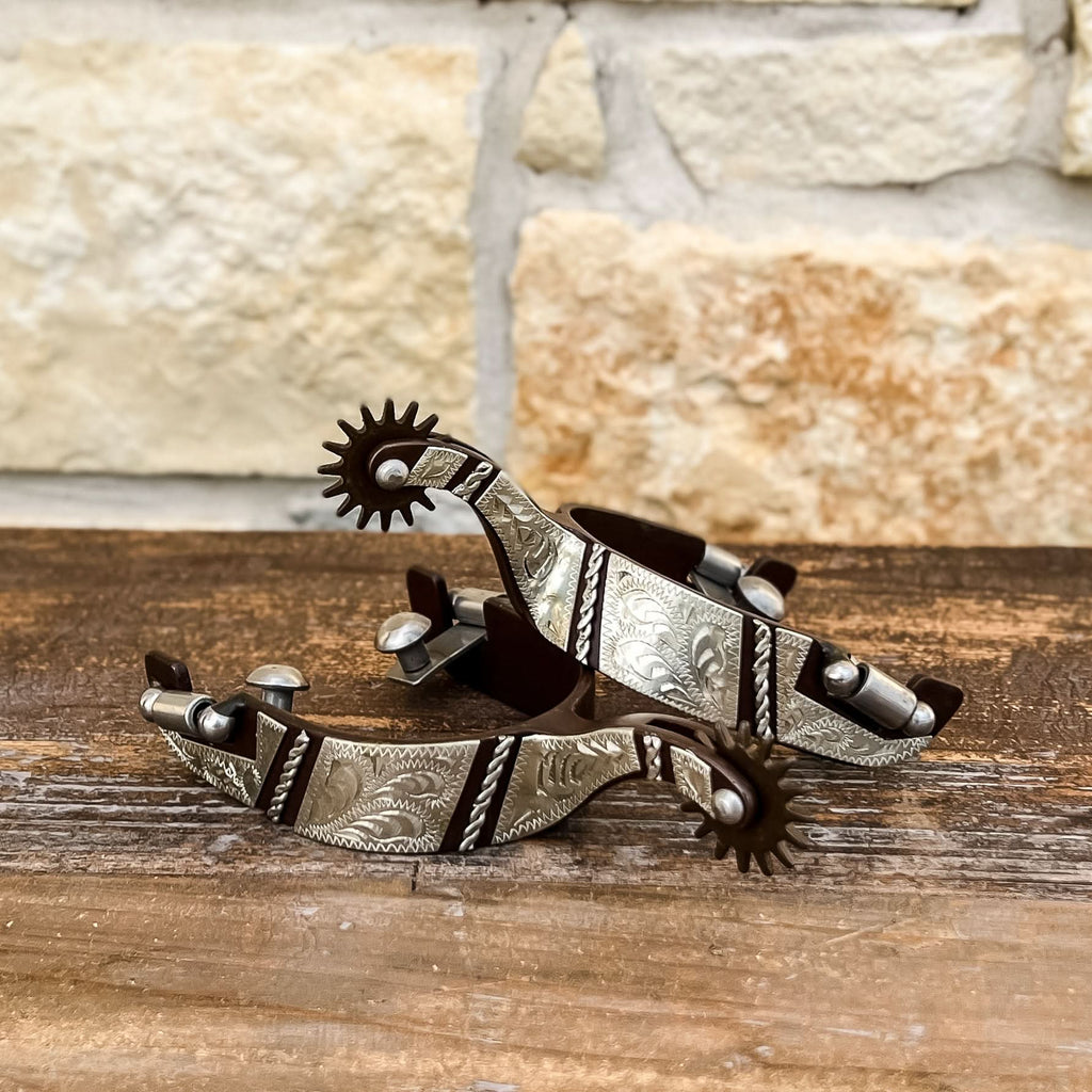 AJ Tack Ladies Antique Brown Western Spurs