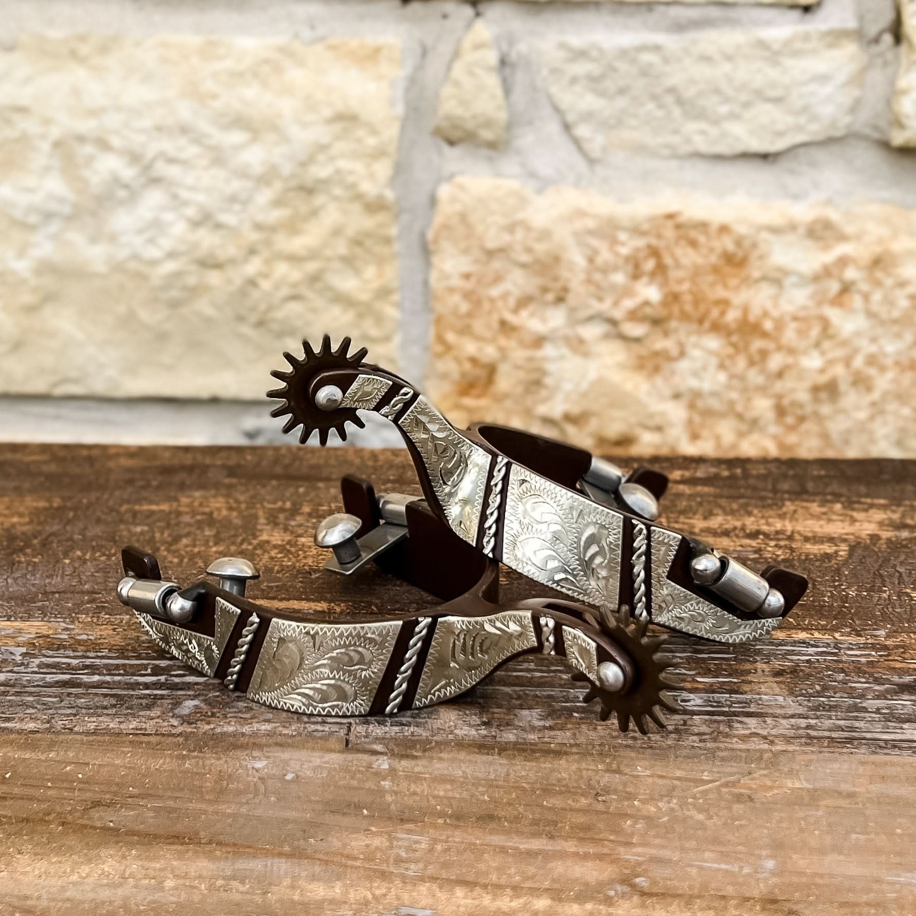 AJ Tack Ladies Antique Brown Western Spurs