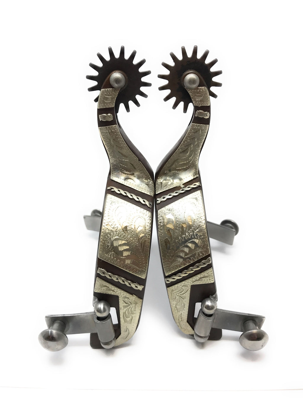 AJ Tack Men's Western Engraved Rock Grinder Spurs