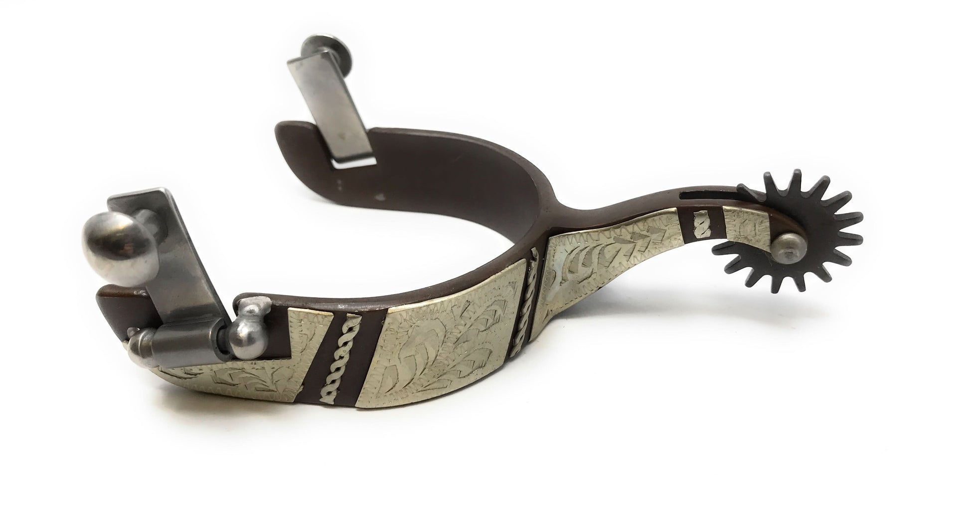 AJ Tack Men's Western Engraved Rock Grinder Spurs