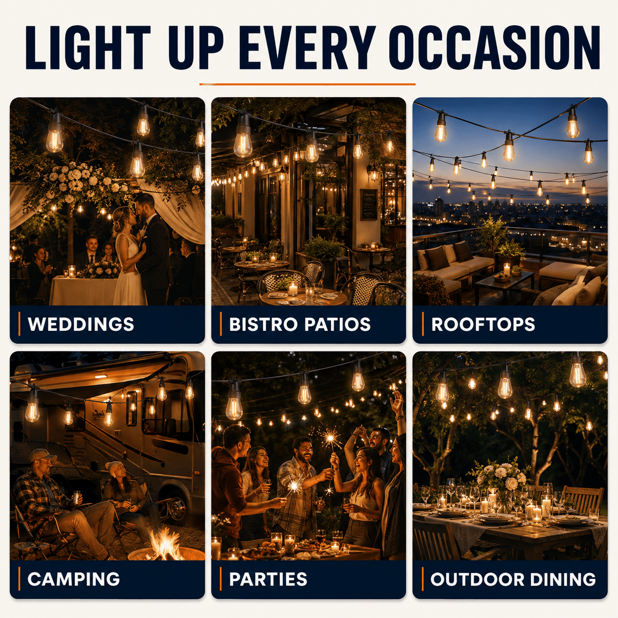 27F Solar Powered String Lights Waterproof LED Hanging Edison Bulb Lights with 12 Bulbs