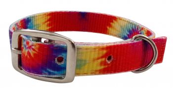 Tye Dye print nylon dog collar.