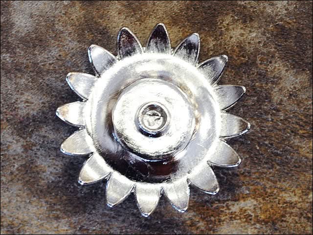 Western Screw Back Concho White Enamel Stone Floral Saddle Bling