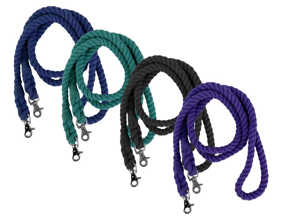 7.5ft BRAIDED COTTON BARREL REINS WITH SCISSOR SNAP ENDS