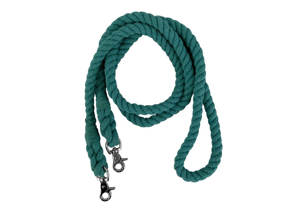 7.5ft BRAIDED COTTON BARREL REINS WITH SCISSOR SNAP ENDS