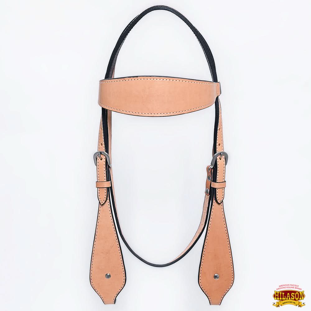 HILASON Western Horse Headstall Breast Collar Set Tack Genuine American Leather Plain Tan