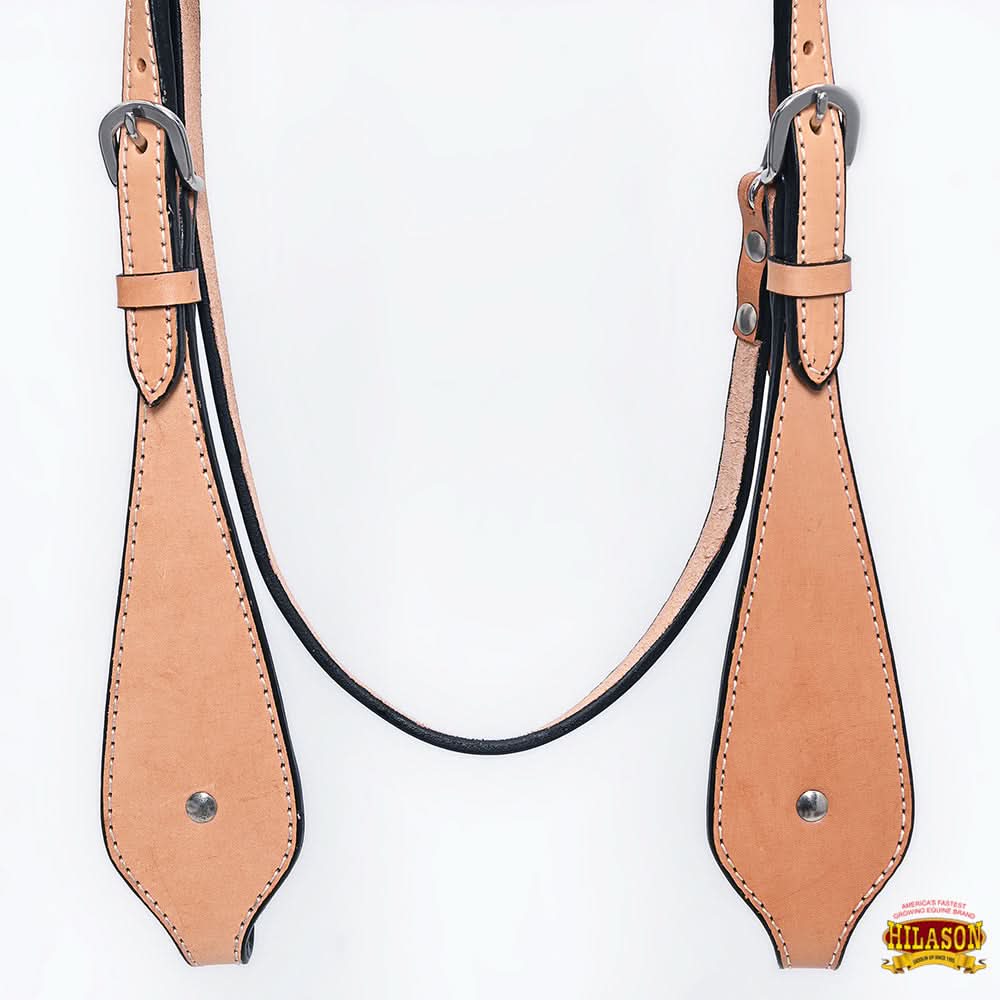 HILASON Western Horse Headstall Breast Collar Set Tack Genuine American Leather Plain Tan