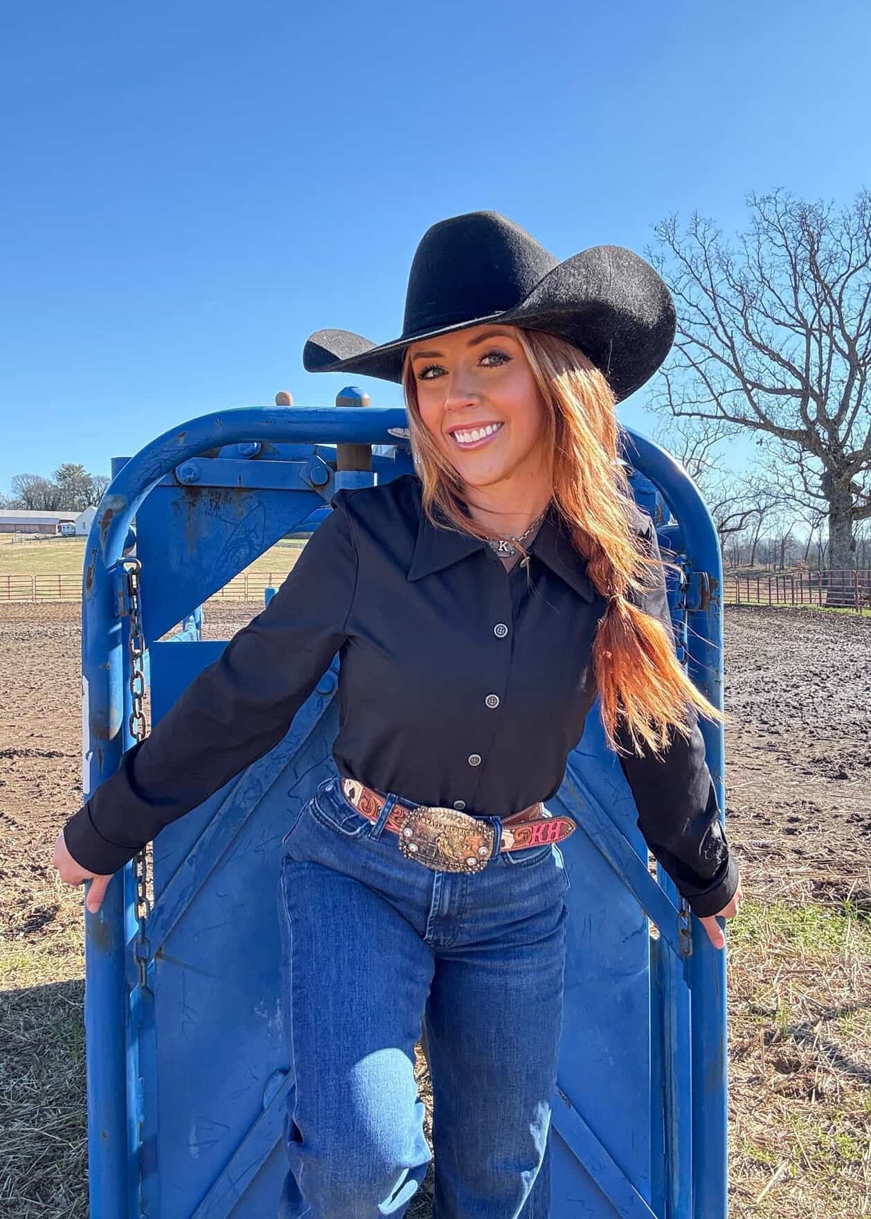 Black Athletic Rodeo Shirt