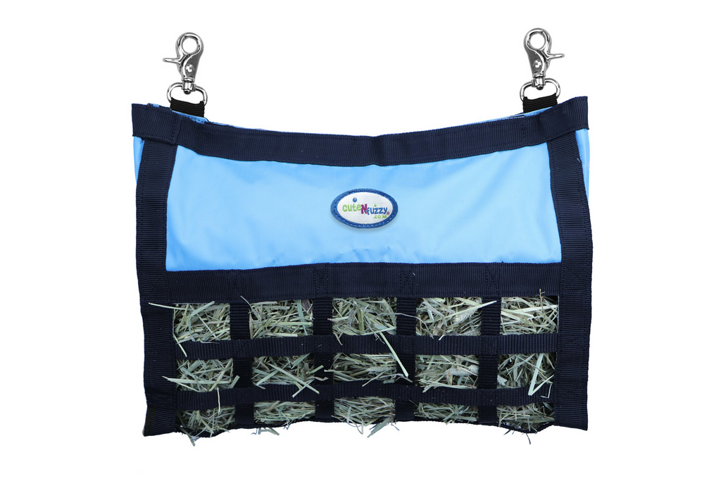 CuteNFuzzy Rabbit & Guinea Pig Hay Bag Feeder with Super Tough Bottom® Design | 25 Feeding Openings | Large 15" x 11" x 3" Hanging Hay Feeder | Less Waste, Cleaner Cage | Made in USA Design