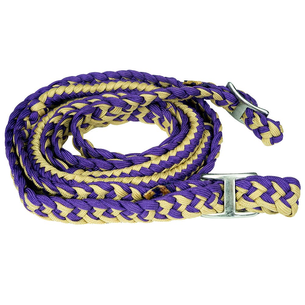 1" 8Ft Braided Poly Barrel Rein Horse Racing Flat Grip Knots