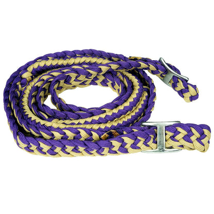 1" 8Ft Braided Poly Barrel Rein Horse Racing Flat Grip Knots
