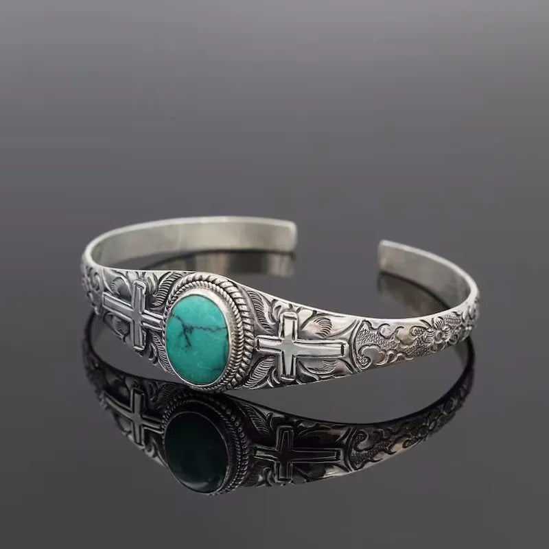 Turquoise Alloy Open Bracelets - 6 Styles