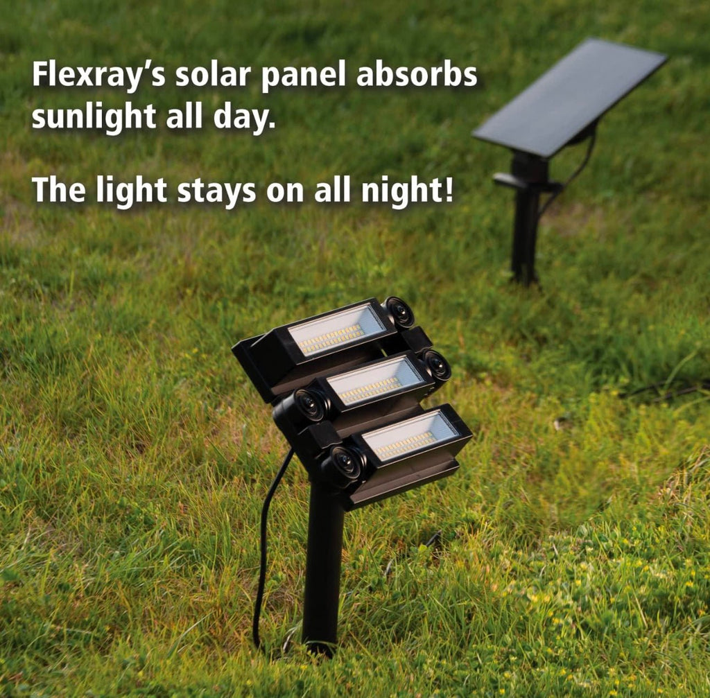 3 Color Temperature 180° Solar Powered Flood Light Outdoor 230 Lumen - Waterproof Bright LED Spotlight