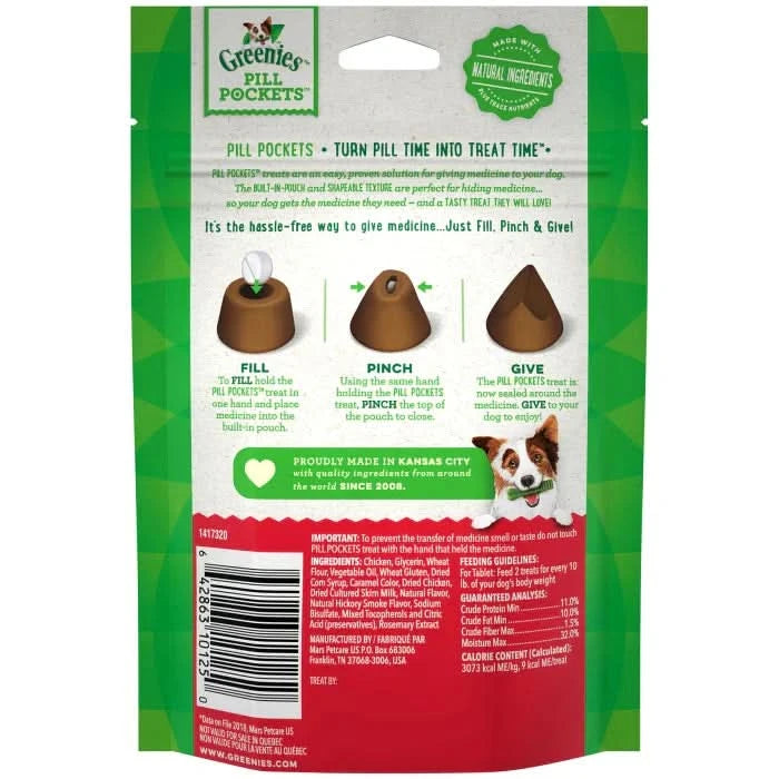 GREENIES Hickory Smoke Flavored Tablet Pill Pockets (3.2oz)