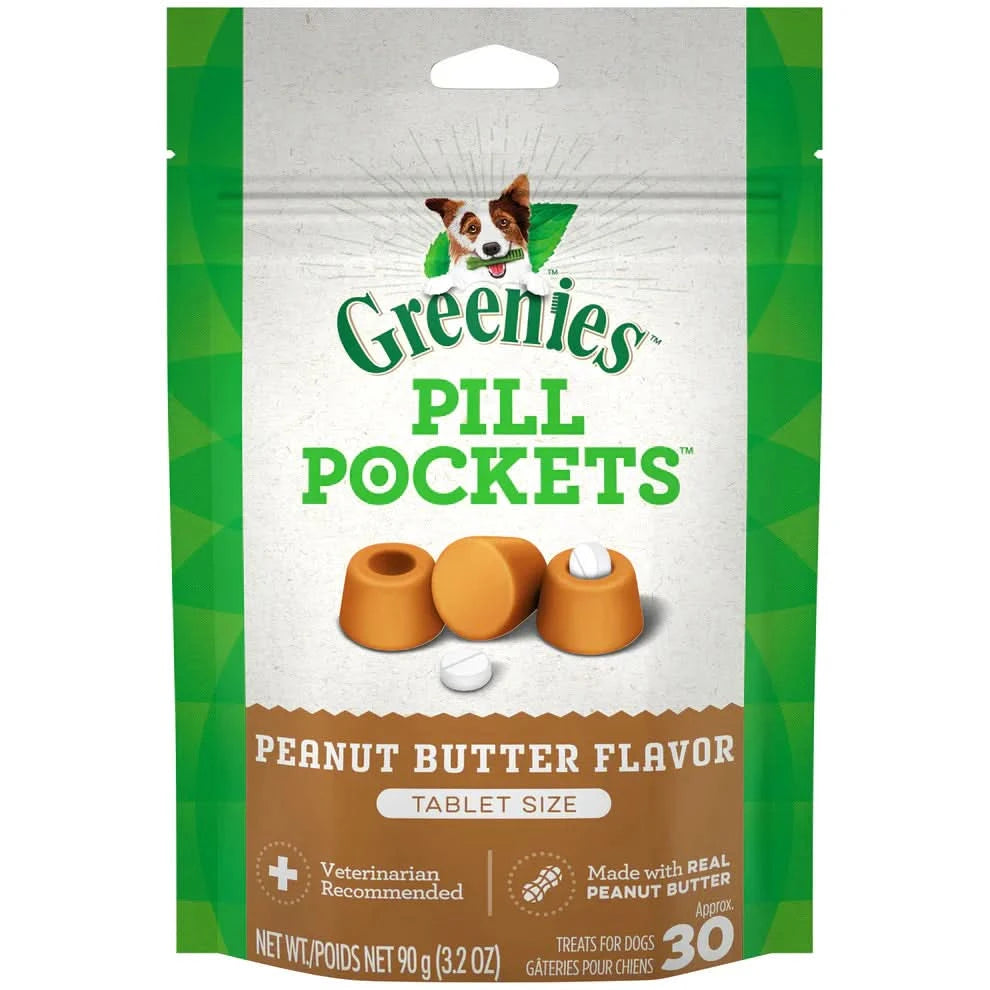 GREENIES Peanut Butter Flavored Tablet Pill Pockets (3.2oz)