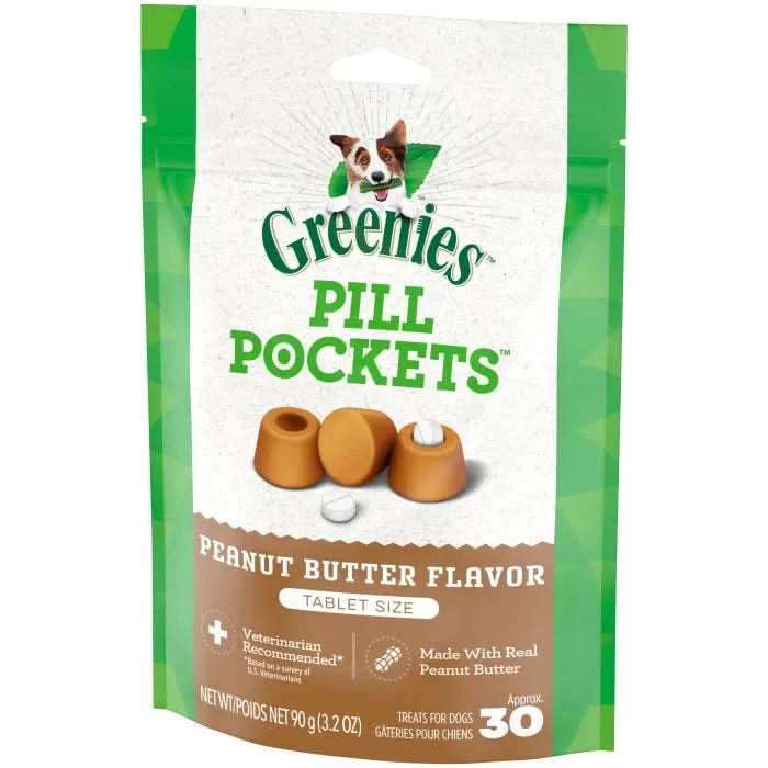 GREENIES Peanut Butter Flavored Tablet Pill Pockets (3.2oz)