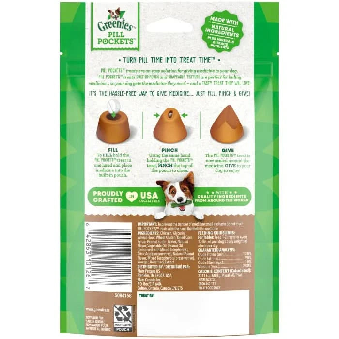 GREENIES Peanut Butter Flavored Tablet Pill Pockets (3.2oz)