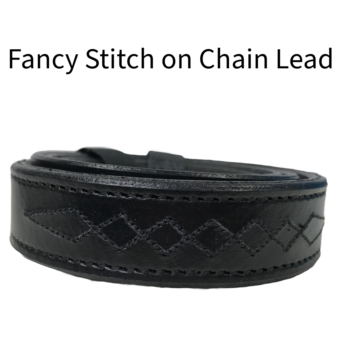 Derby Originals Midnight All Black Flat Fancy Stitch Leather Cattle Show Halter, Small/Medium/Large, Adjustable Fit with 48" Lead and 14" Chain, Durable Hardware, Ideal for Shows, 1-Year Warranty