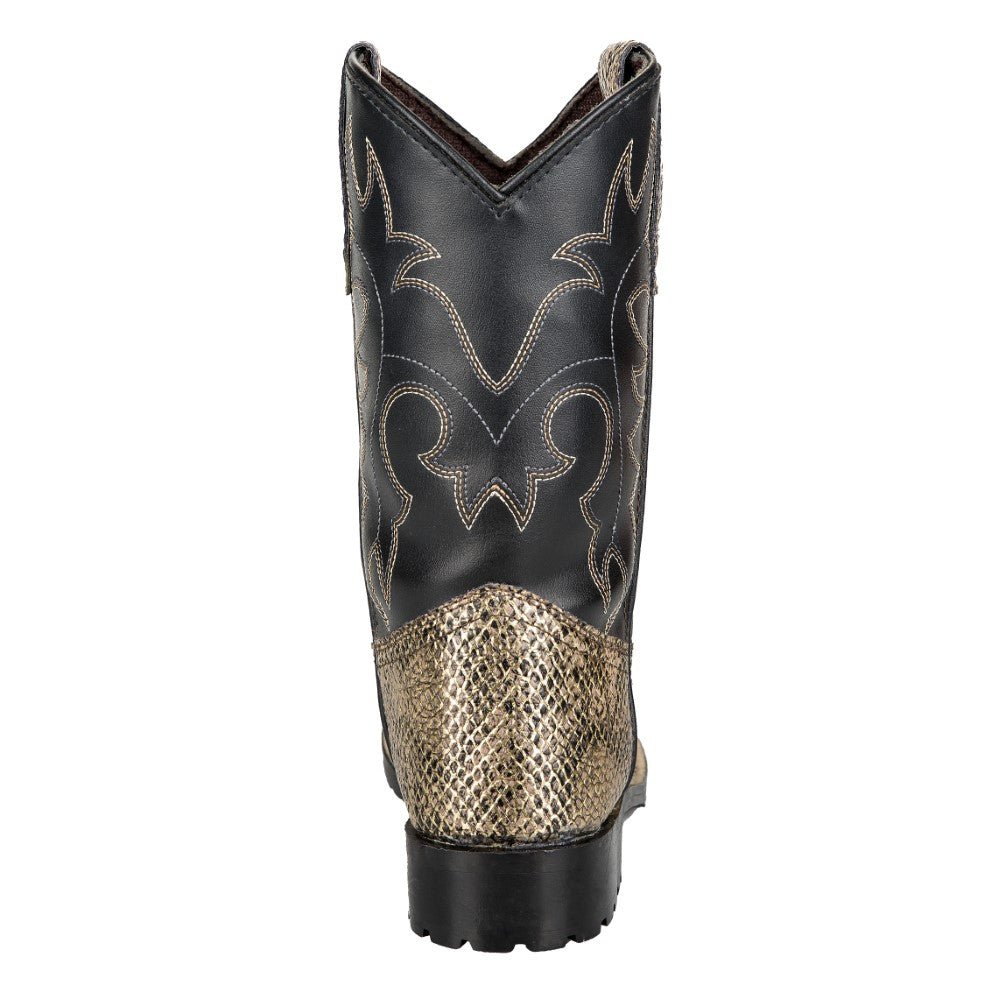 TuffRider Youth Black Snake in My Boot Western Leather Boots