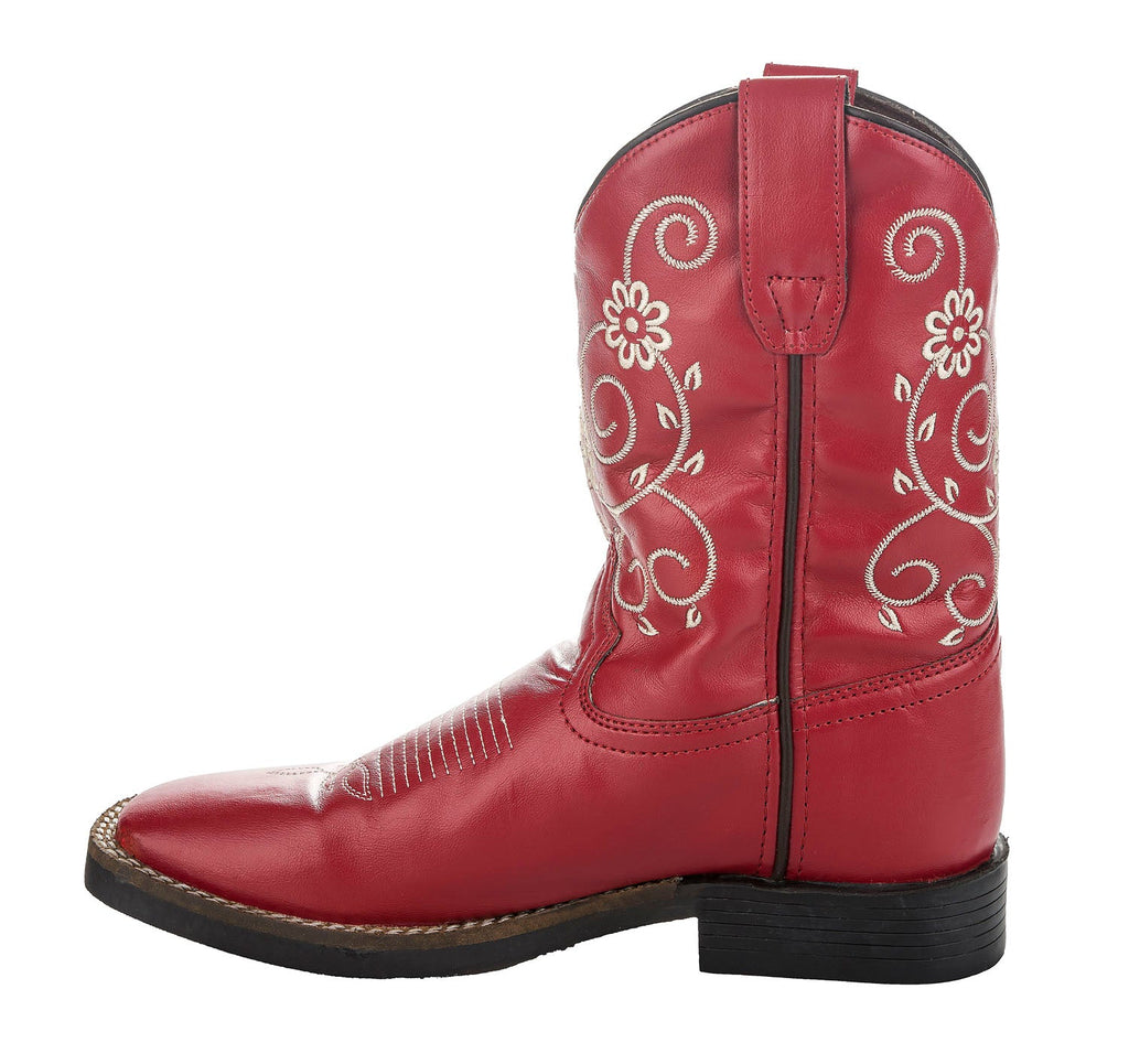 TuffRider Children's Fire Red Floral Western Boot
