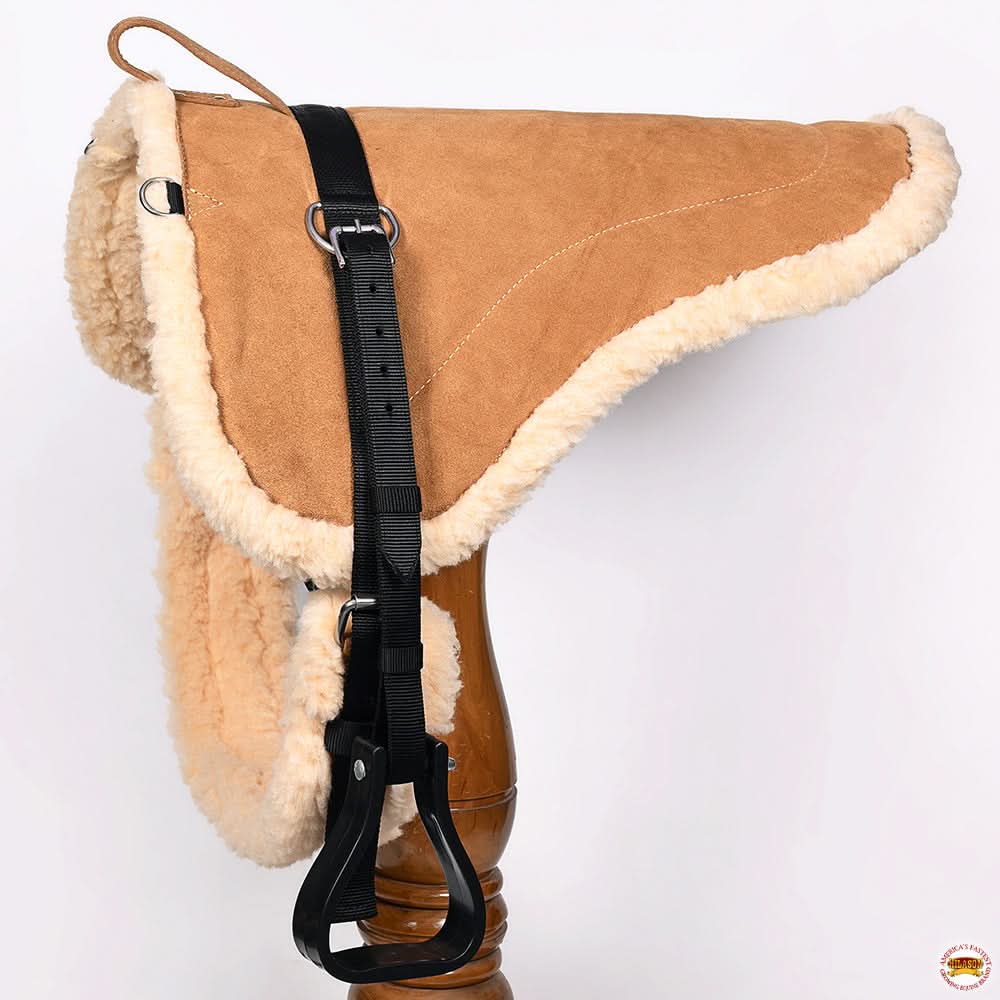 Hilason Western Horse Suede Leather Bareback Pad, Breast Collar & Girth