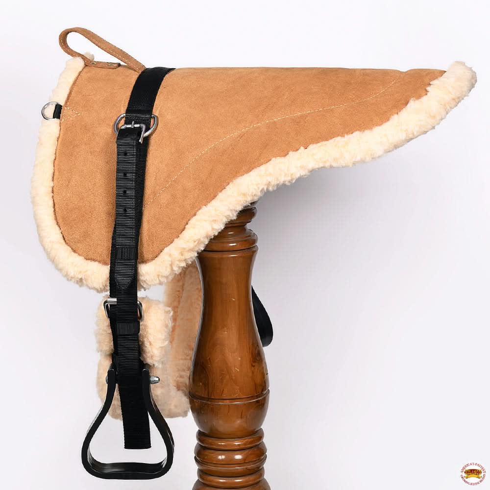Hilason Western Horse Suede Leather Bareback Pad, Breast Collar & Girth