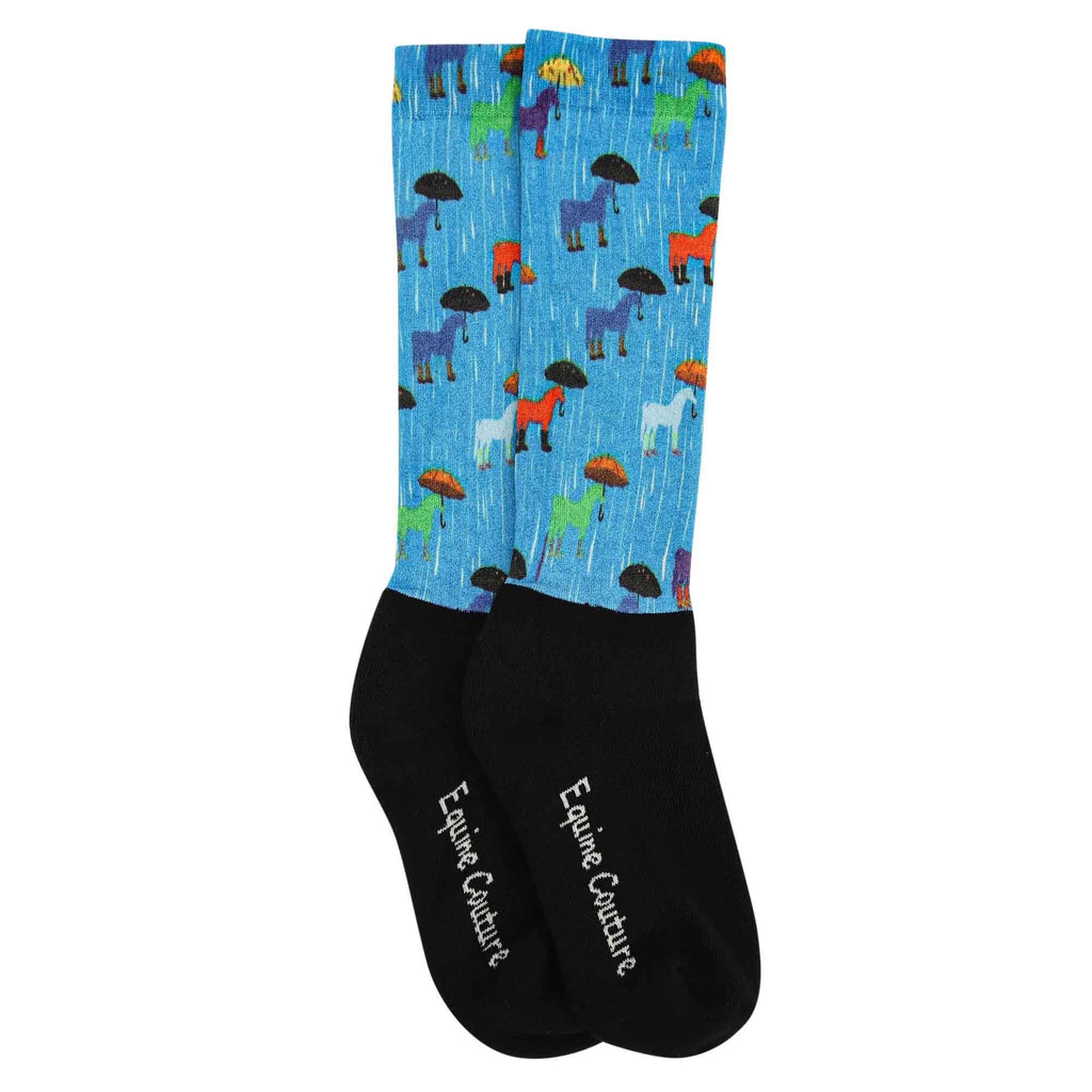 Equine Couture Children'S OTC Boot Socks- Rainy Day Ponies: STD