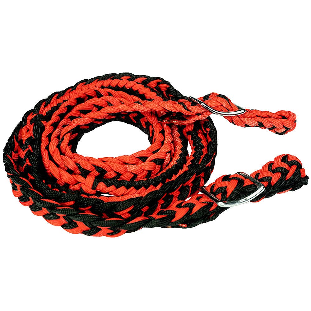 1" 8Ft Braided Poly Barrel Rein Horse Racing Flat Grip Knots