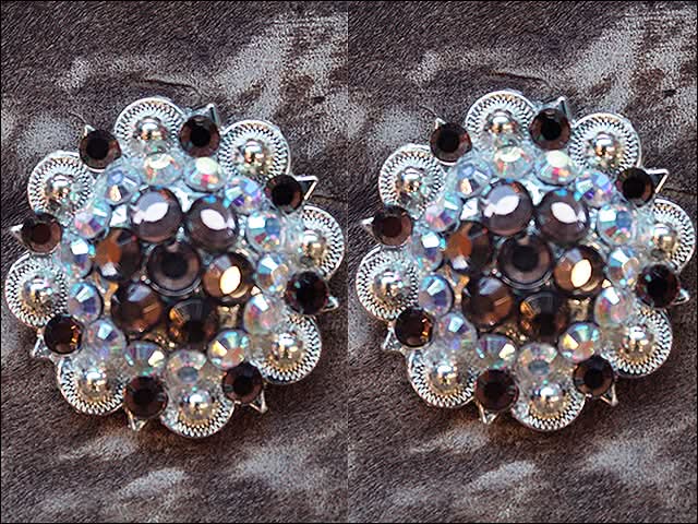 Brown Ab Crystals Berry Headstall Saddle Tack Bling Hilason