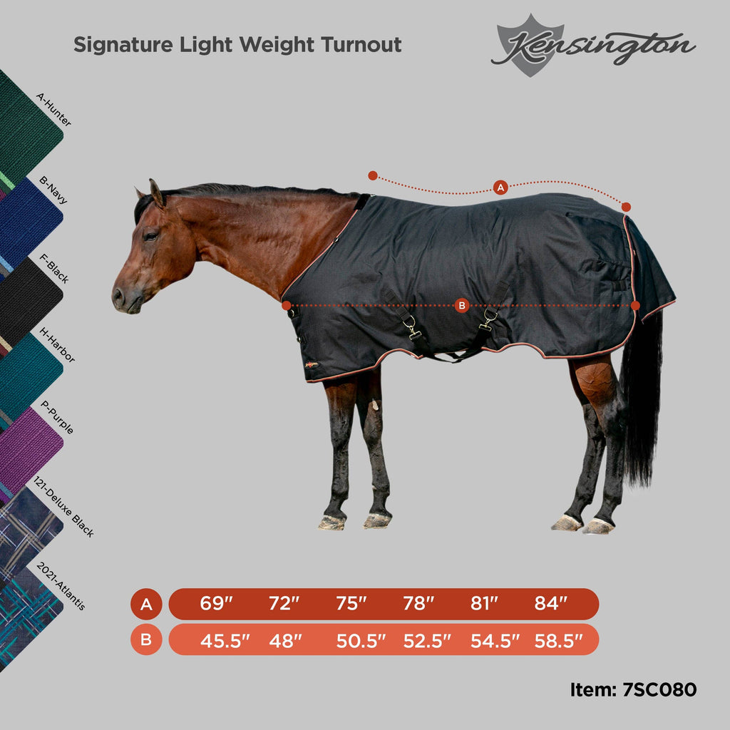 1200Denier Horse "80G" Ultra Light Weight Waterproof & Breathable Winter Turnout