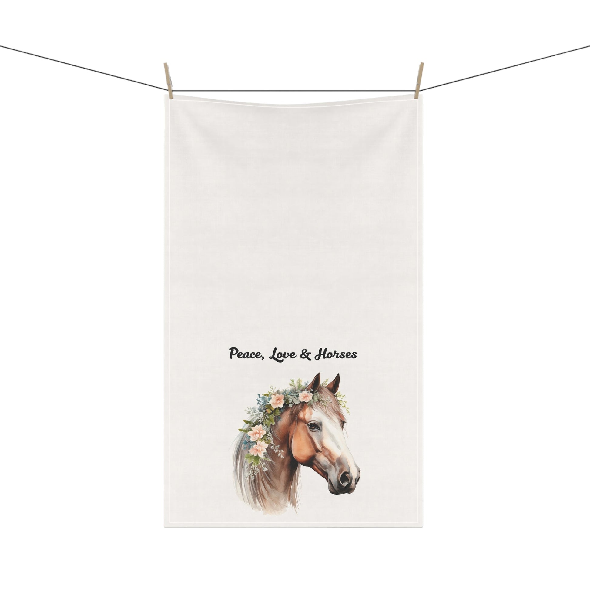 Peace, Love & Horses Tea Towels - Perfect for Equestrian Homes, Farmhouse Decor, Horse Lovers, Kitchen Essentials, Gift for Animal Lovers