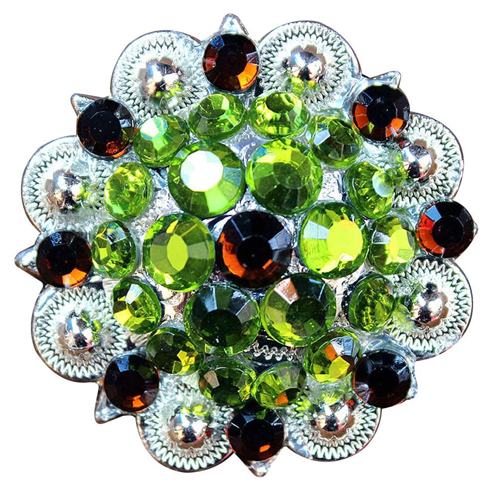 Perstop Green Brown Crystals Berry Headstall Saddle Hilason