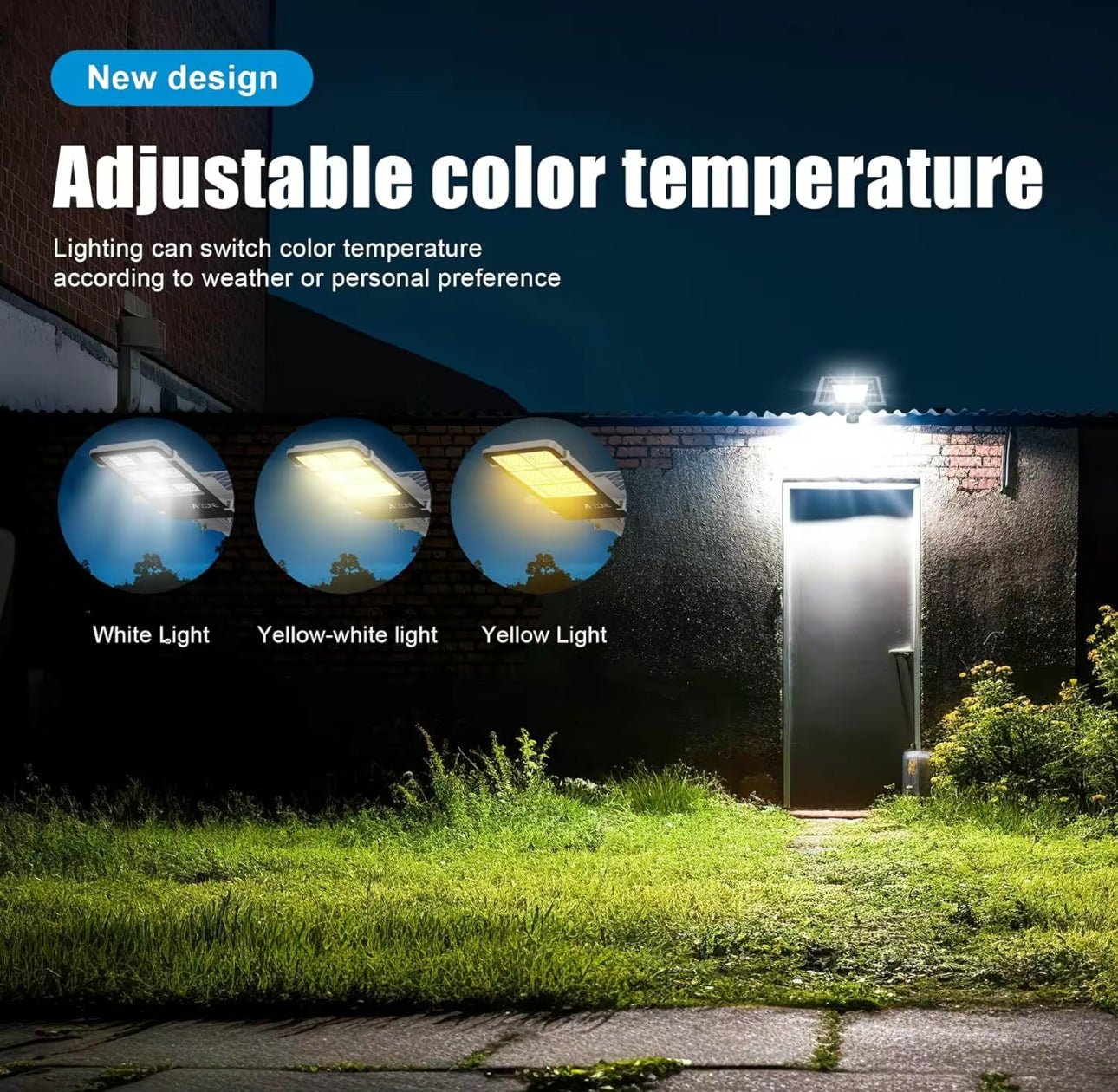3800W Tri-Color Solar Street Lights Outdoor - Multi-Color
Adjustable Lighting - 7000K LED Street Light with Remote Control - Ideal for Parking Lot, Yard, Plaza - solar parking lot lights