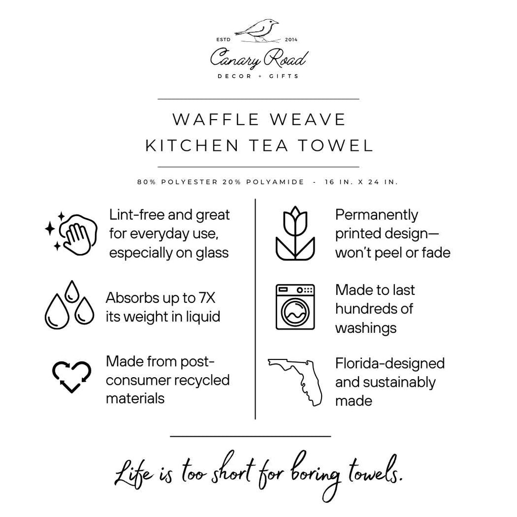 Retro Cactus Western Cowboy Cowgirl Kitchen Towel Waffle