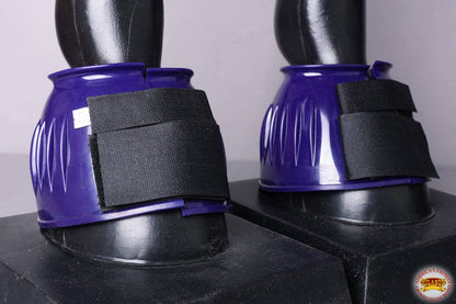 PVC Ribbed Double Hook and Loop Bell Boots Purple