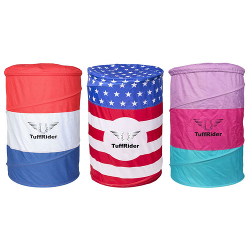 TuffRider Free-Standing Collapsible Barrel Racing Training Barrels – Set of 3 – Complete Portable Practice Barrels (Not Covers)