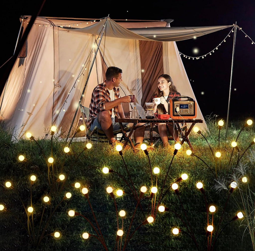4 Pack Solar Powered Light FireFly Upgraded 8 LED