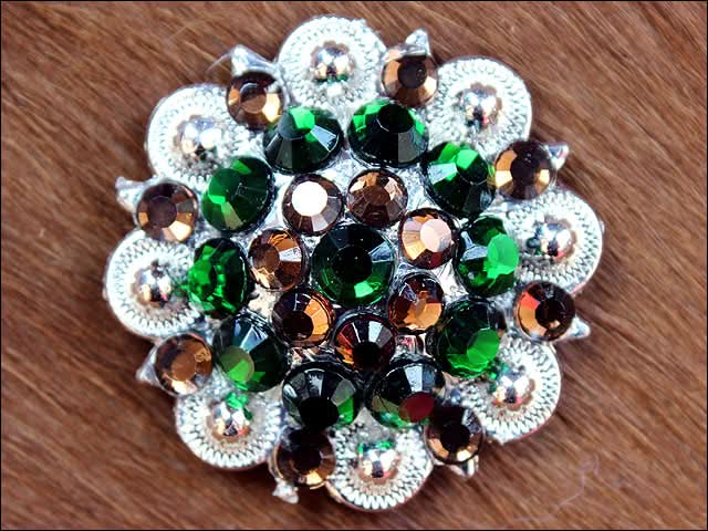 Brown Green Crystal Berry Headstall Saddle Cowgirl Hilason