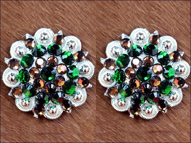 Brown Green Crystal Berry Headstall Saddle Cowgirl Hilason