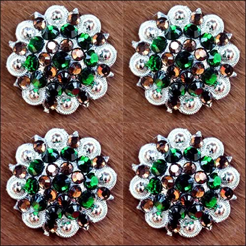 Brown Green Crystal Berry Headstall Saddle Cowgirl Hilason