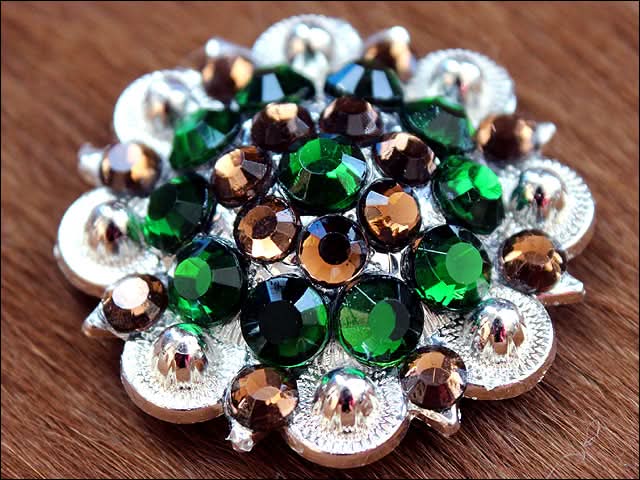 Brown Green Crystal Berry Headstall Saddle Cowgirl Hilason