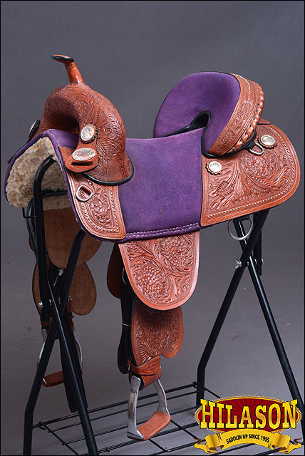 Hilason Western American Leather Trail Barrel Racing Horse Saddle