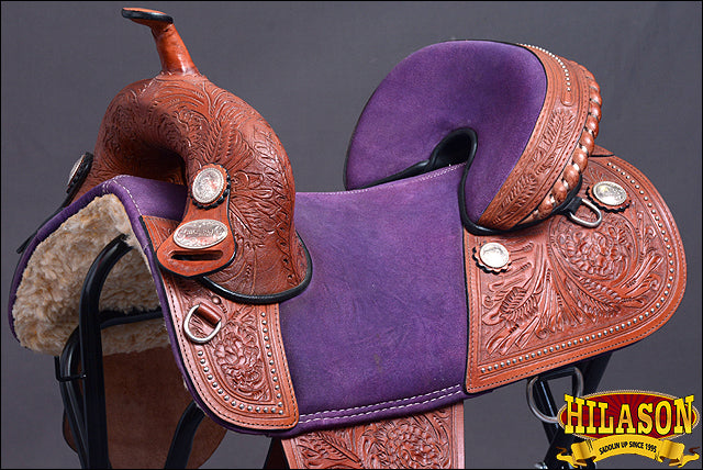 Hilason Western American Leather Trail Barrel Racing Horse Saddle